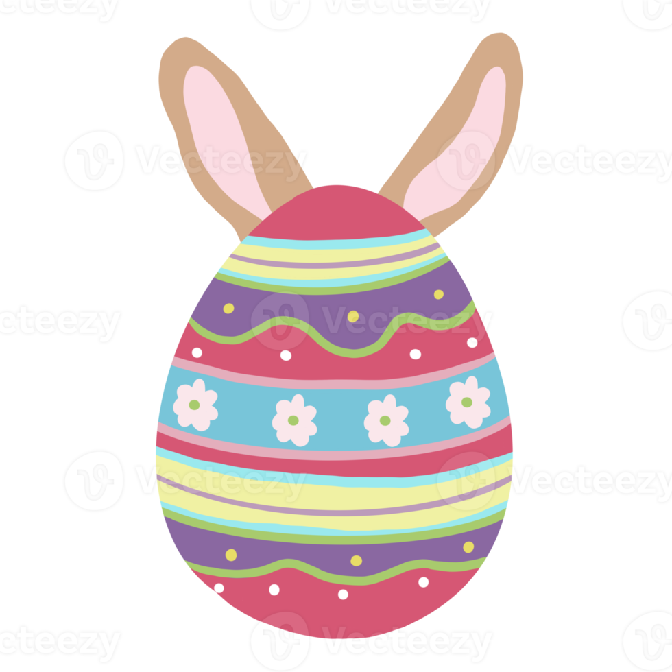 Pâques des œufs avec oreilles lapin png