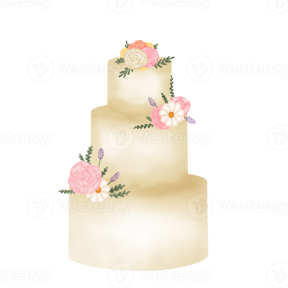 Watercolor Wedding Cake png