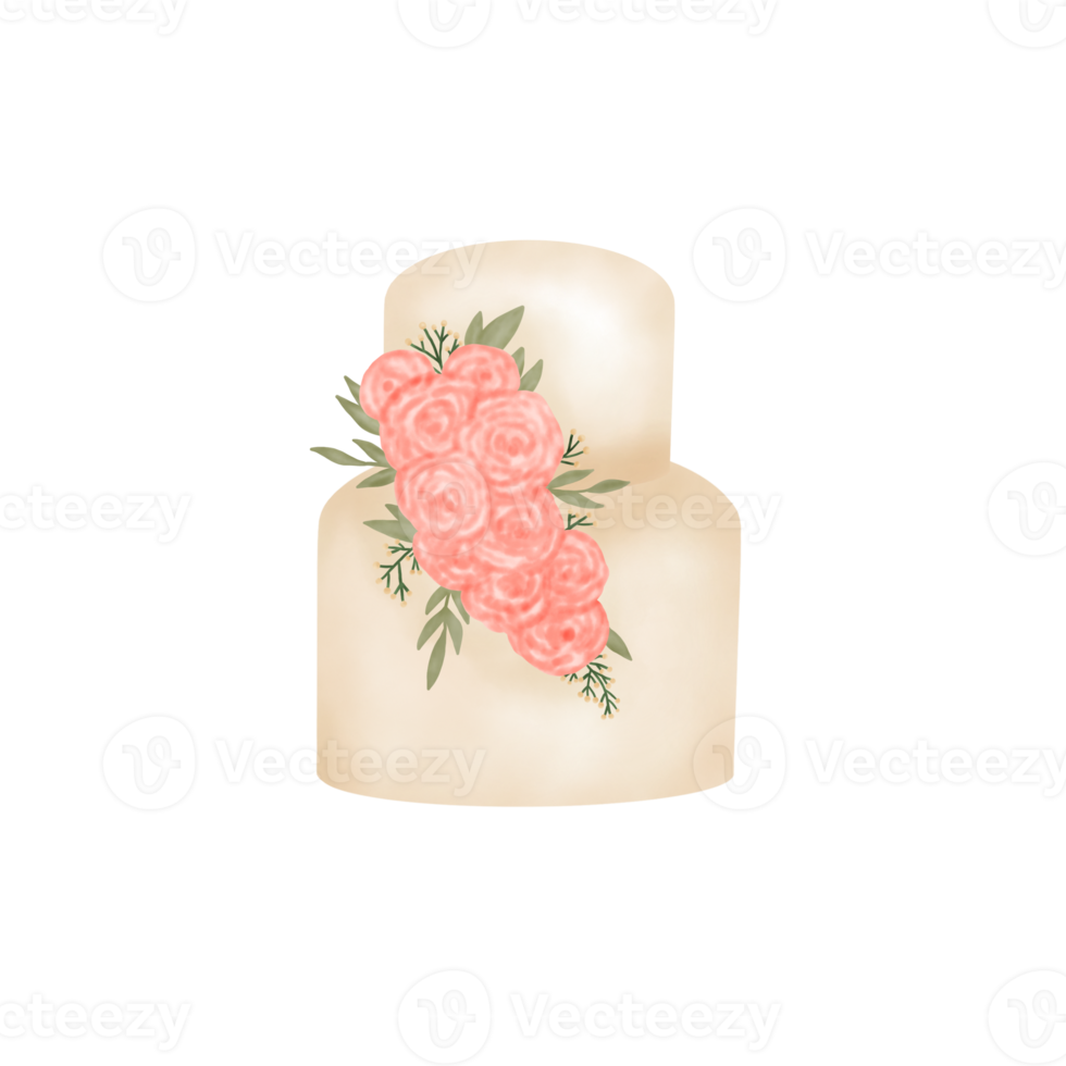 Watercolor Wedding Cake png