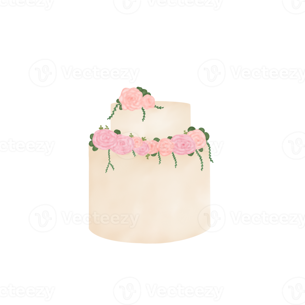 Watercolor Wedding Cake png