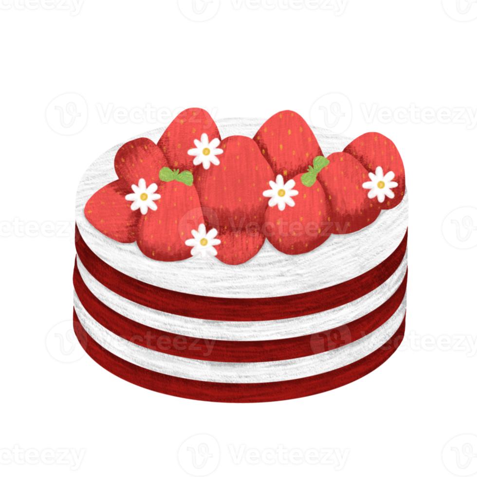 illustration de gâteau aux fraises png