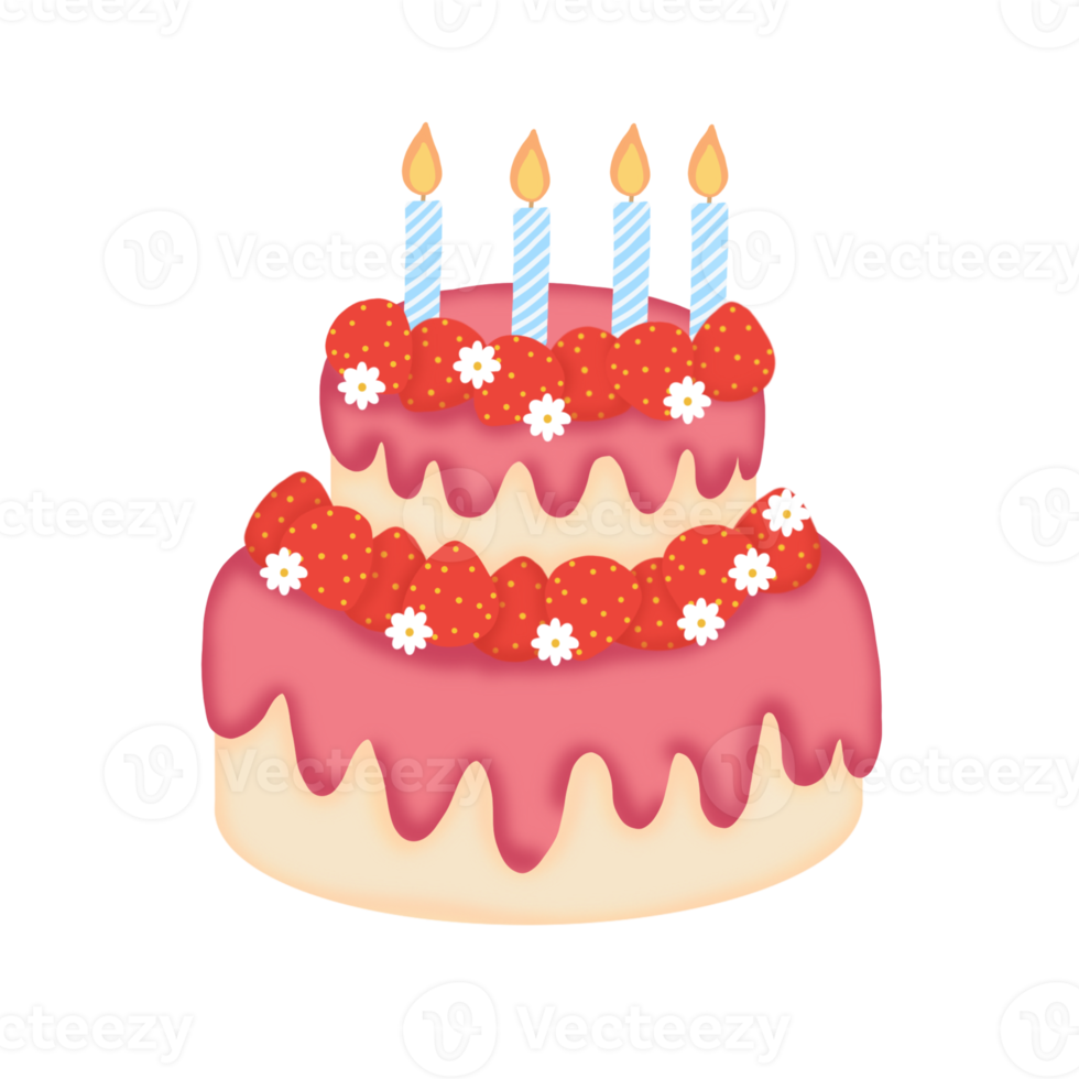 torta di compleanno con le candeline 20965504 PNG