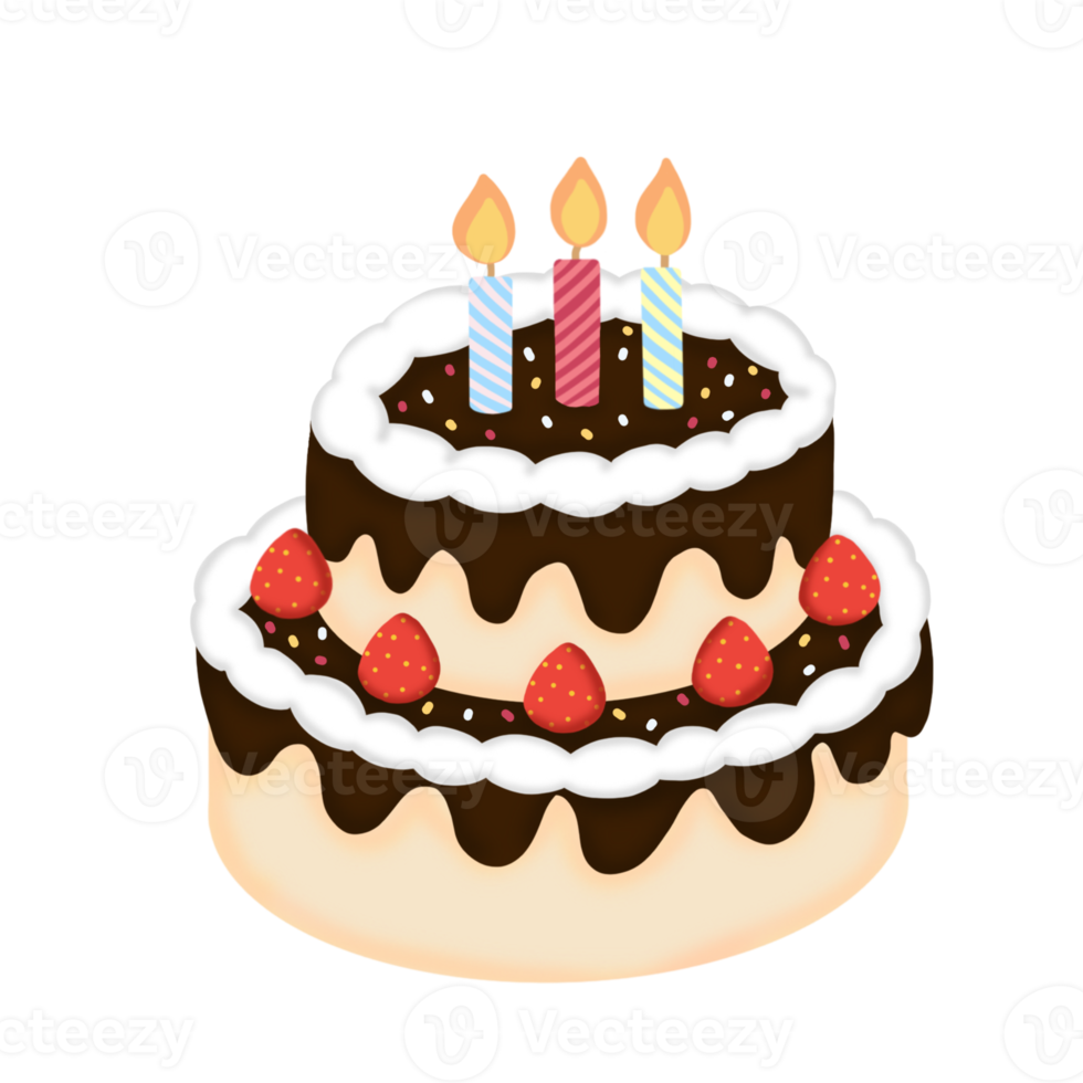 Birthday Cake with candles png