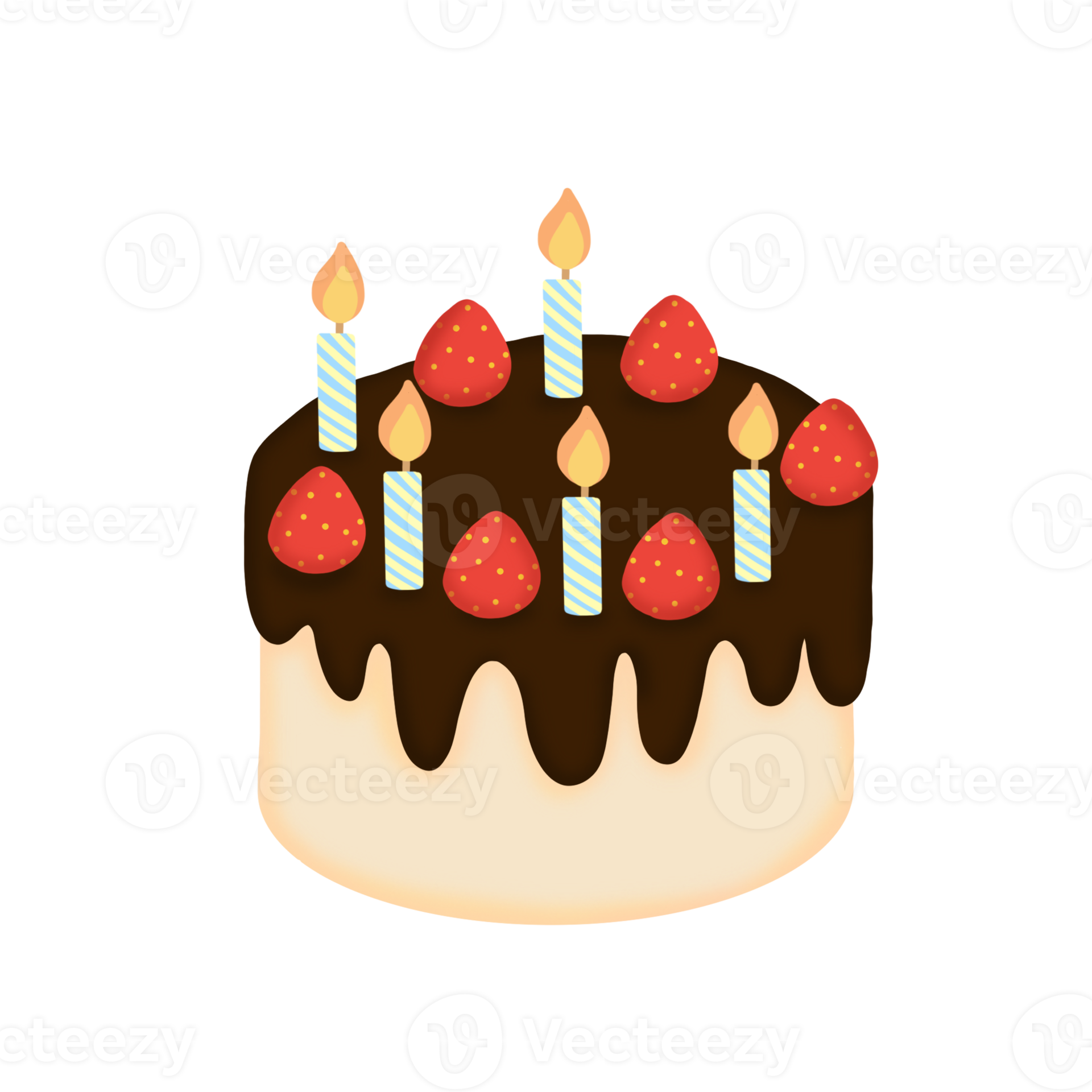 Birthday Cake with candles 20965507 PNG