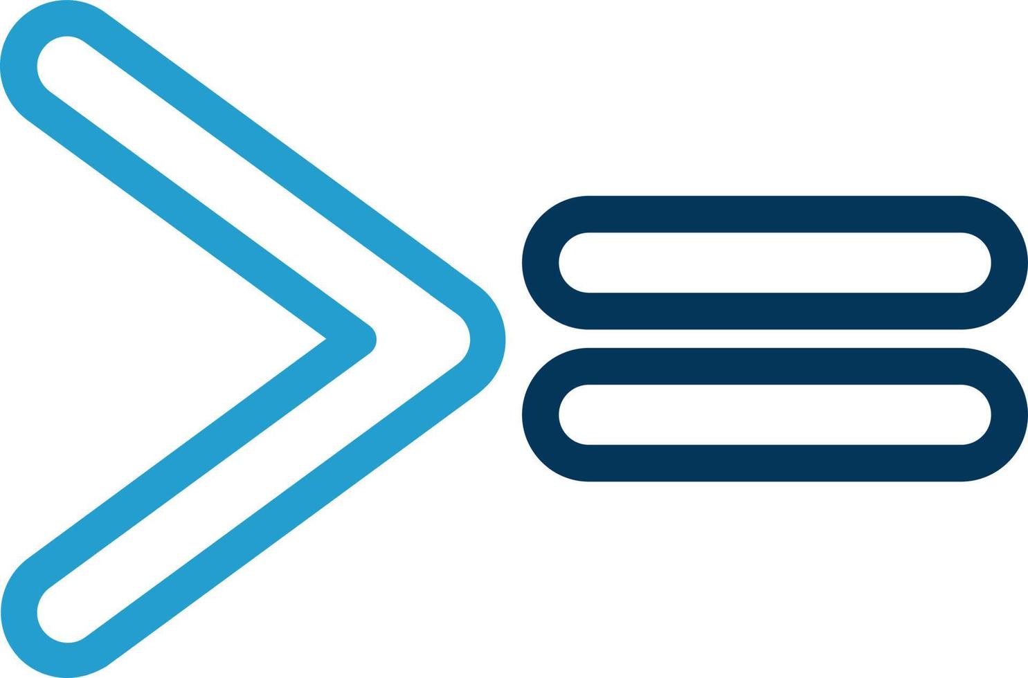 Greater Than Equal Vector Icon Design