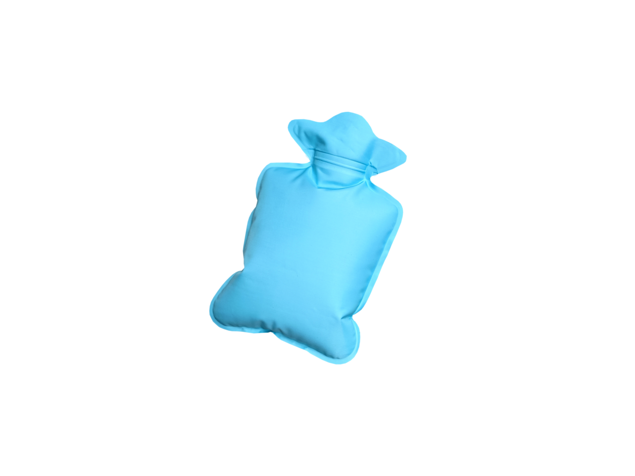 A mint-colored hot water bag to place on your stomach during menstrual cramps on a transparent background. png