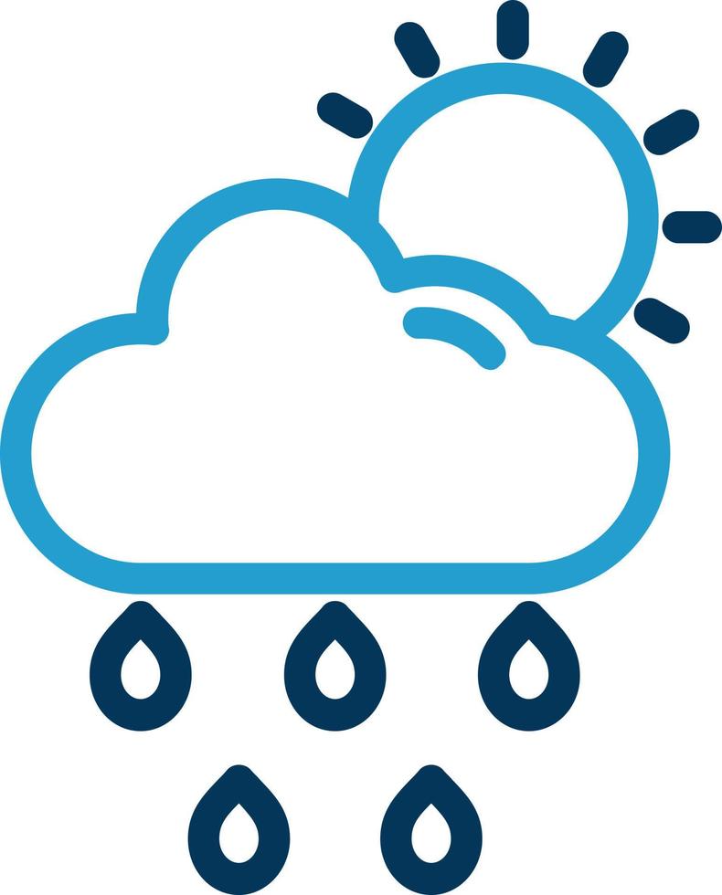 Cloud Sun Rain Vector Icon Design