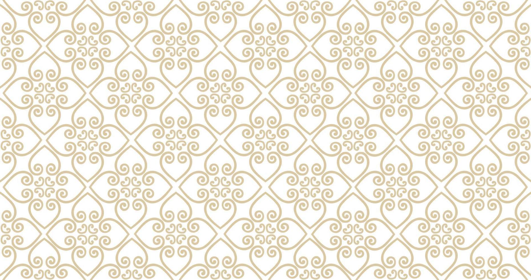 Abstract seamless pattern. Arabic line ornament with geometric shapes. Linear floral ornamental texture. Artistic backdrop in arab orient textile style. vector