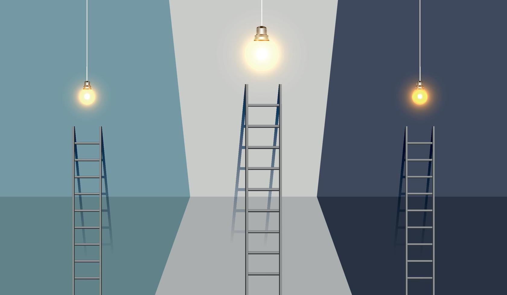 Ladder and Light Multi Color Background Monochrome Photograph Image Design vector