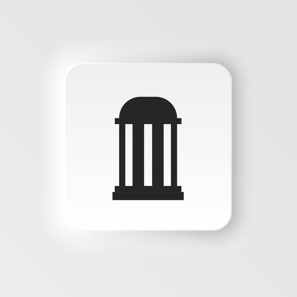 Castle tower. Vector neumorphic style icon grey. Tower vector neumorphic style icon .