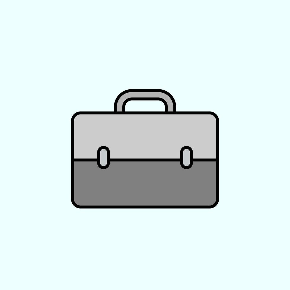 briefcase color vector icon, vector illustration on dark background