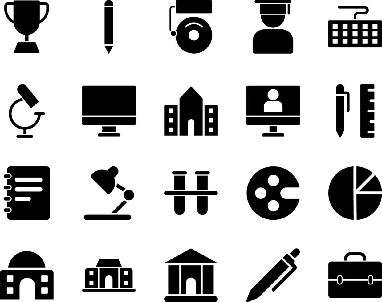 School and Education Icons set. briefcase. Vector Illustration Set Of Simple Training Icons. Elements Presentation, Demonstration, University