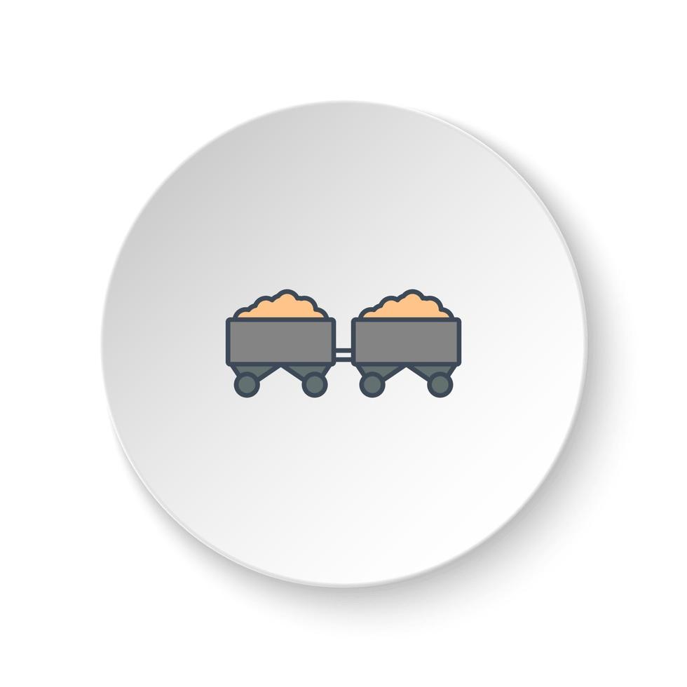 Round button for web icon, coal, energy, eco. Button banner round, badge interface for application illustration on white background vector