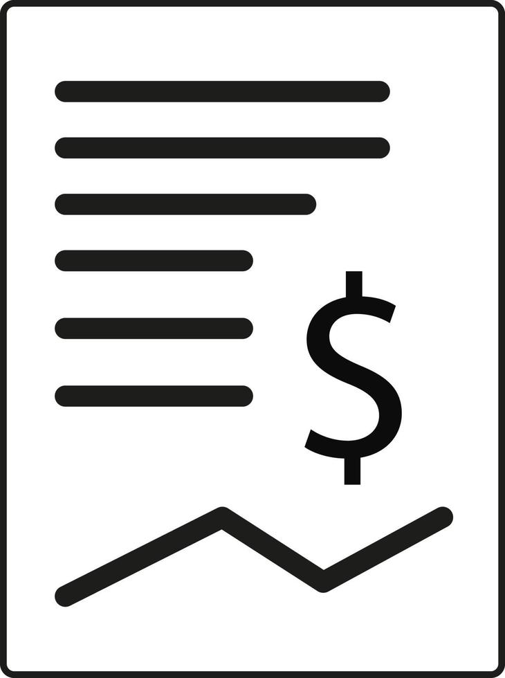 Line vector icon business report, chart. Outline vector icon on white background