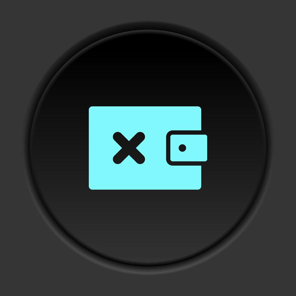 redondo botón icono, boleto. botón bandera redondo, Insignia interfaz para solicitud ilustración en oscuro antecedentes vector