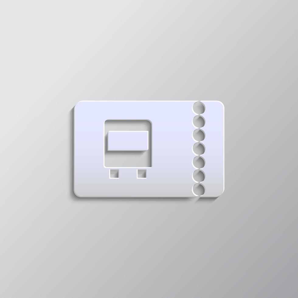 gris color vector fondo- papel estilo vector icono, auto, transporte, boleto papel estilo, icono