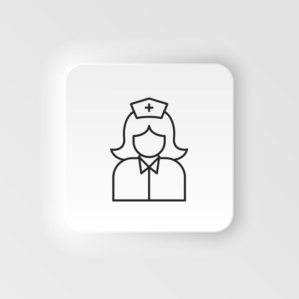 Diseases, nurse vector. Muscle aches, cold and bronchitis, pneumonia and fever, health medical illustration - neumorphic style vector icon .