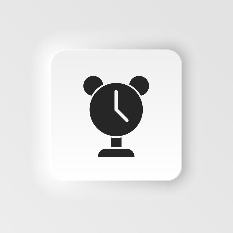 Alarm, clock icon - Vector. Simple element illustration from UI concept. Alarm, clock icon neumorphic style vector icon .