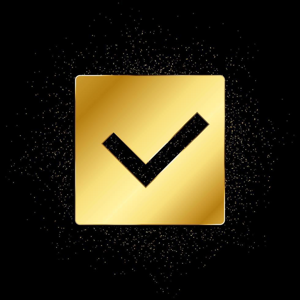 box, delivered gold icon. Vector illustration of golden particle background. gold icon