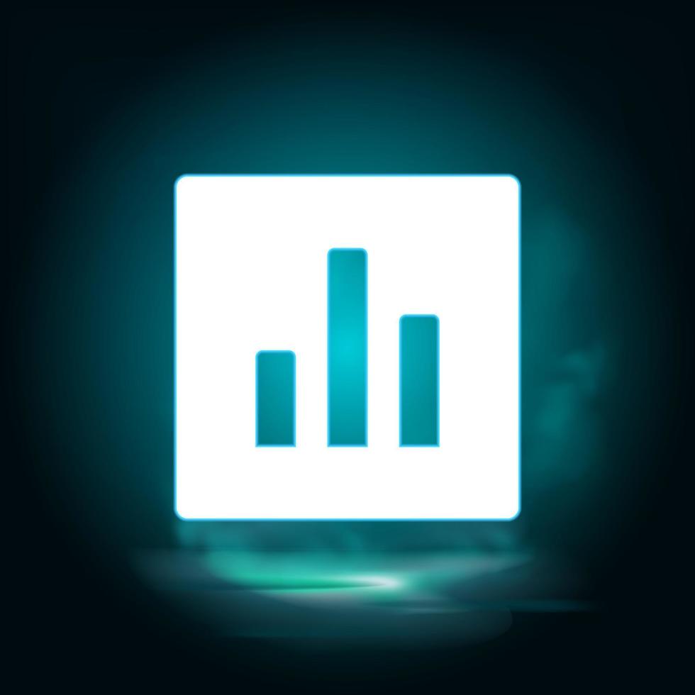 analytics, graph neon vector icon. Illustration neon blue, yellow, red icon set