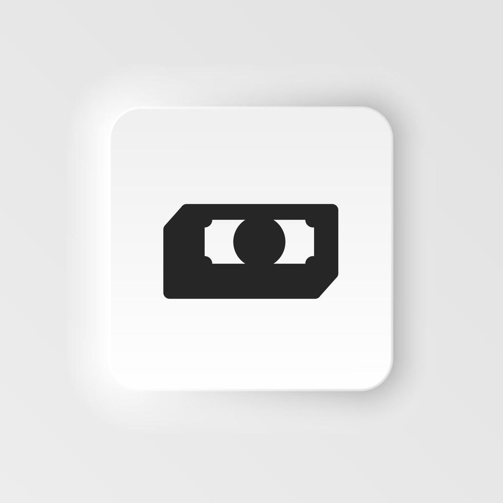 Bills, cash, money, dollar neumorphic style vector icon. Simple element illustration from UI concept. Bills, cash, money, dollar neumorphic style vector icon. Finance concept vector illustration. .