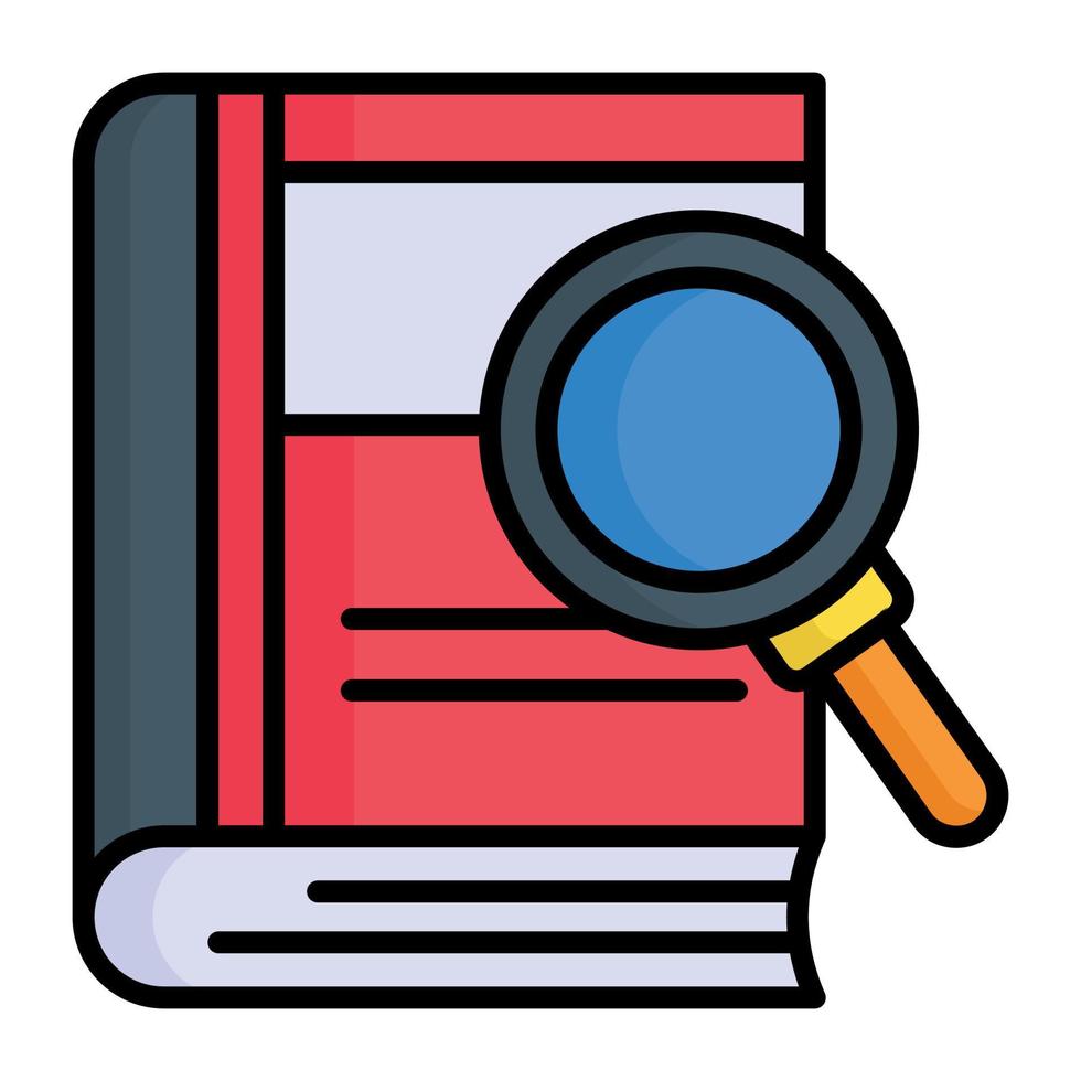 Magnifier with book, vector design of research book 20966838 Vector Art