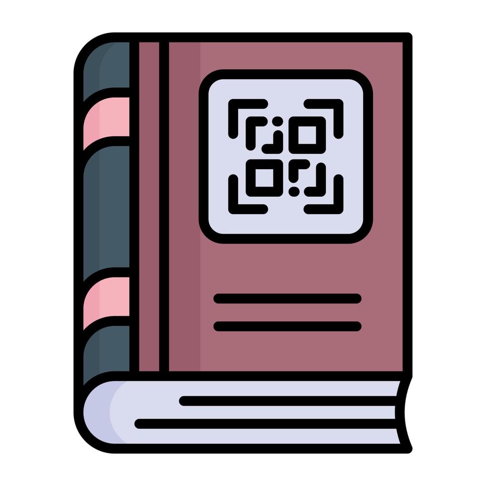 Vector design of qr code book, modern and trendy style icon