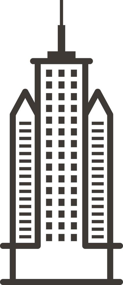 Building, outline, icon - Building vector icon on white background