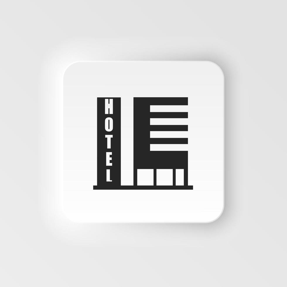 Building Hotel neumorphic style icon Vector Graphic Download Template Modern. Building Hotel .