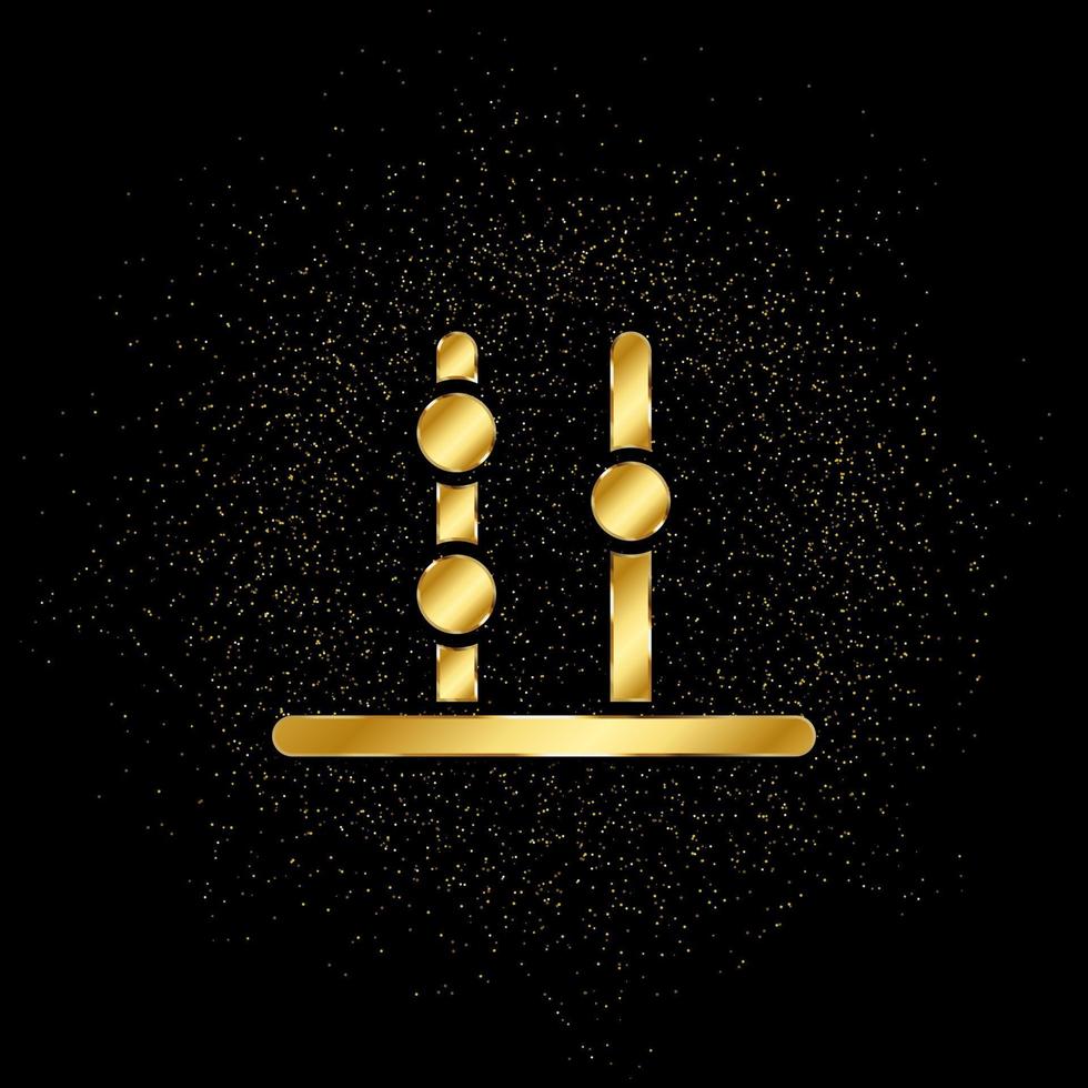 abacus, counting gold icon. Vector illustration of golden particle background. isolated vector sign symbol - Education icon black background .