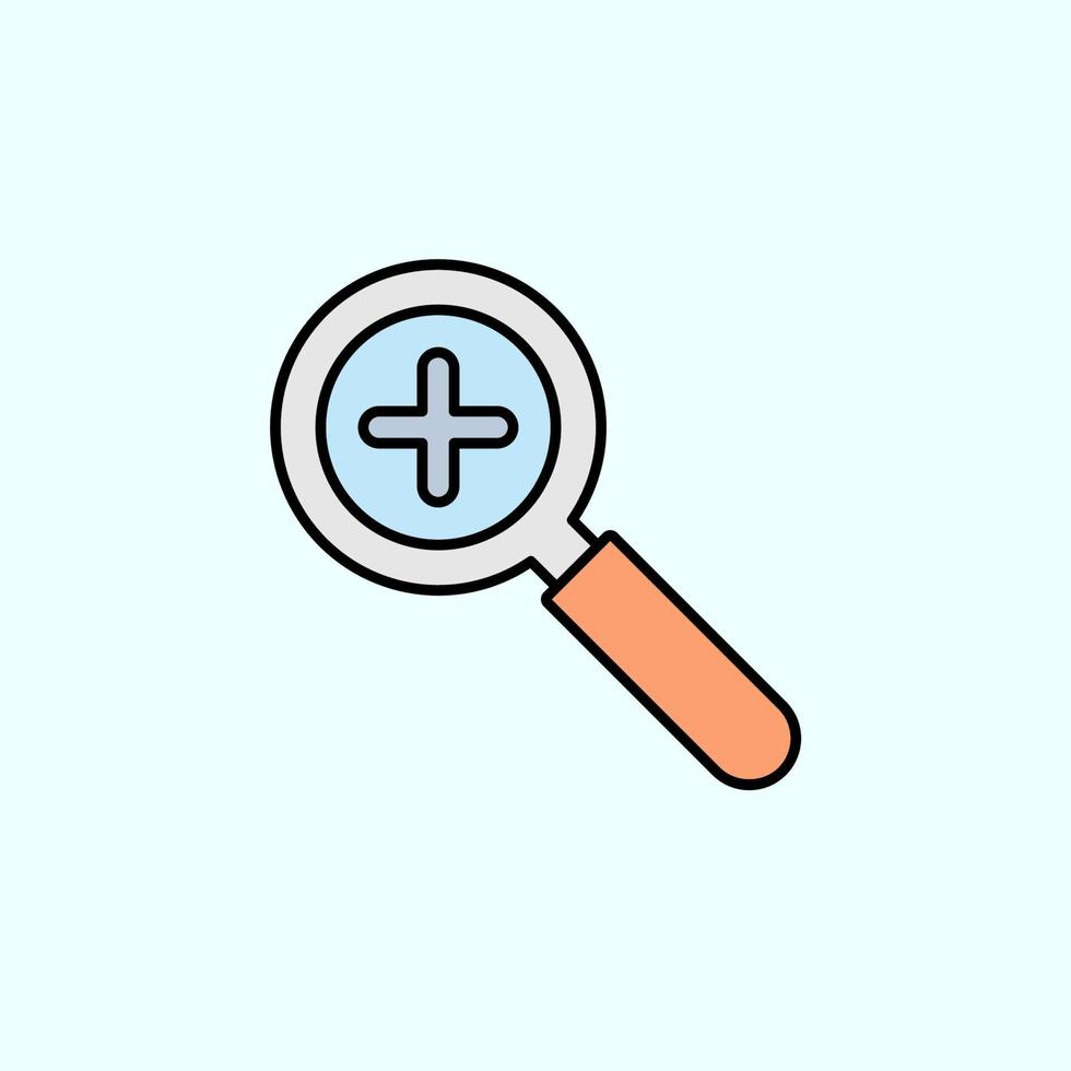 loupe, zoom in color vector icon, vector illustration on dark background