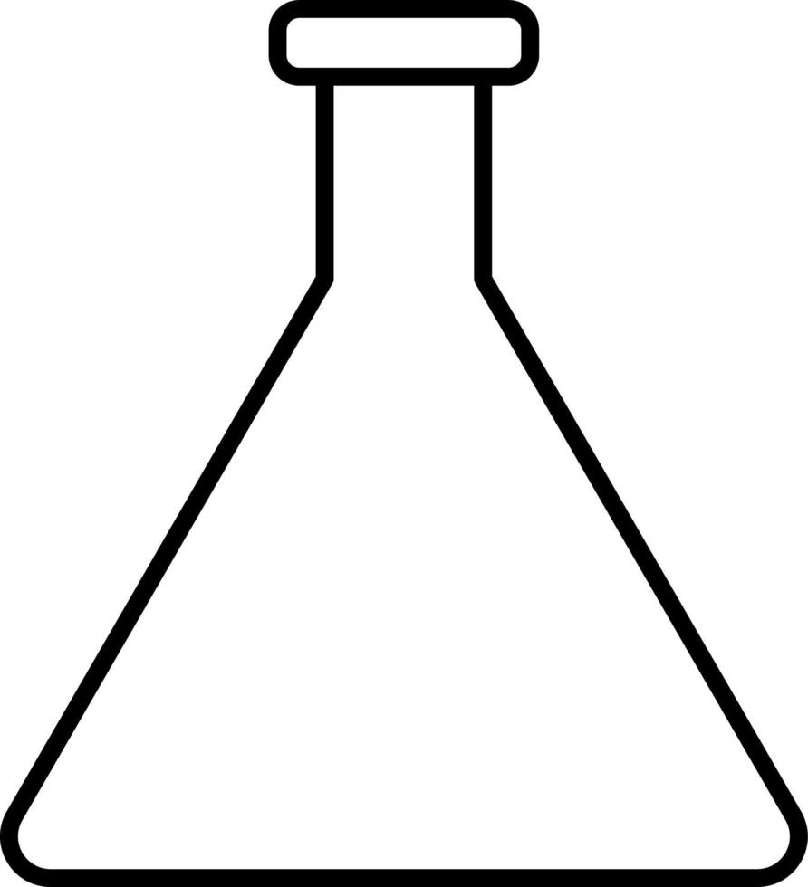 línea vector icono químico matraz. contorno vector icono en blanco antecedentes