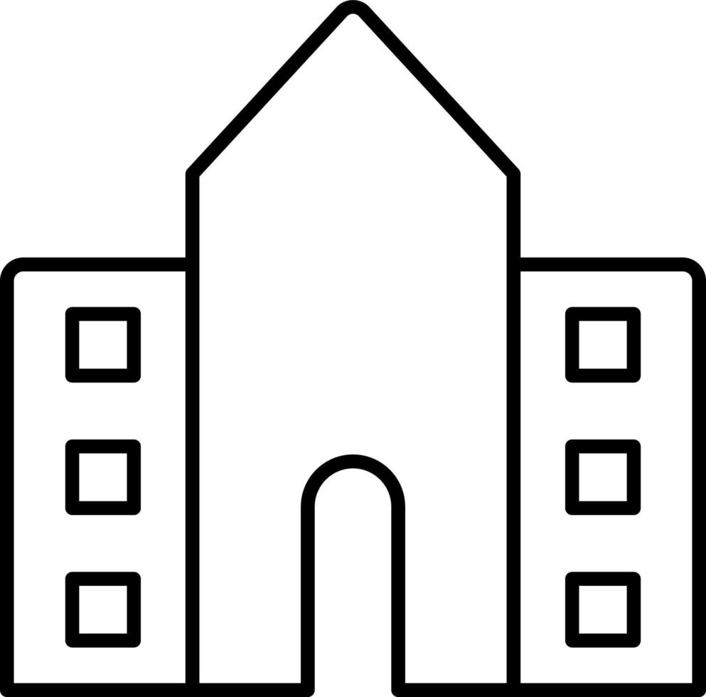 Line vector icon school, building, college. Outline vector icon on white background