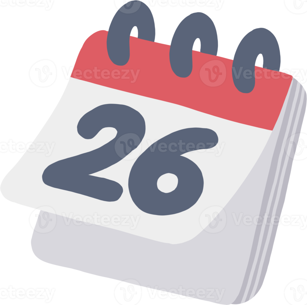 Cute minimal calendar day 26 illustration sticker template decorated Cute minimal calendar day 26 illustration sticker template decorated