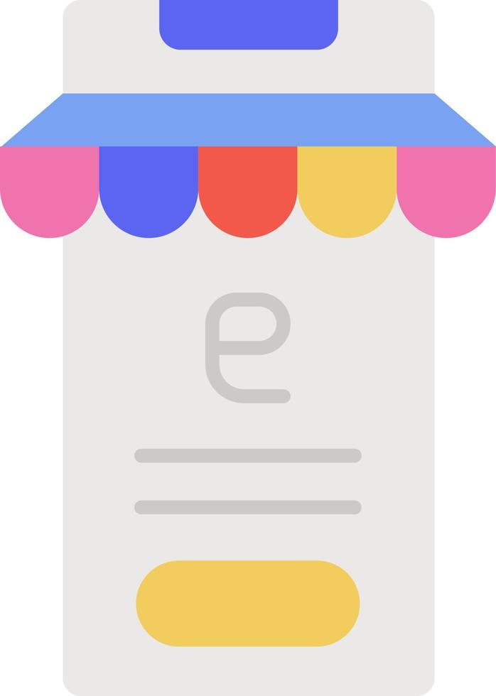 E-commerce smartphone, button, store color vector icon.