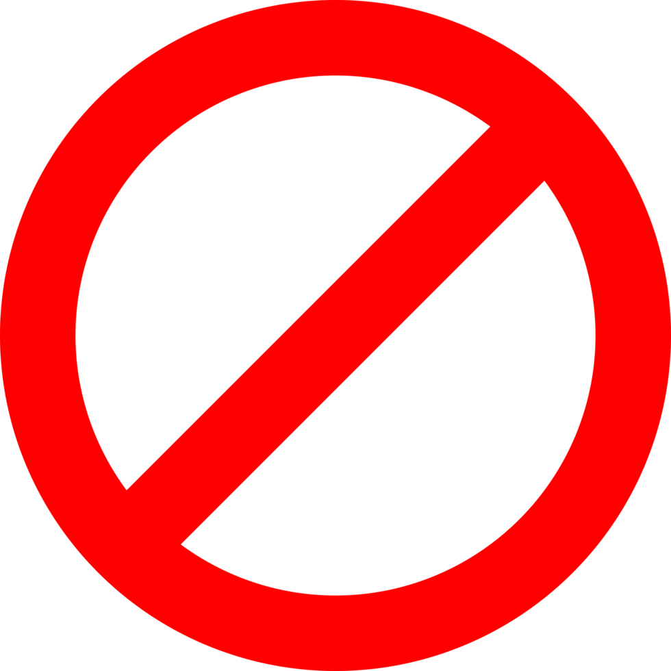 red prohibition sign png