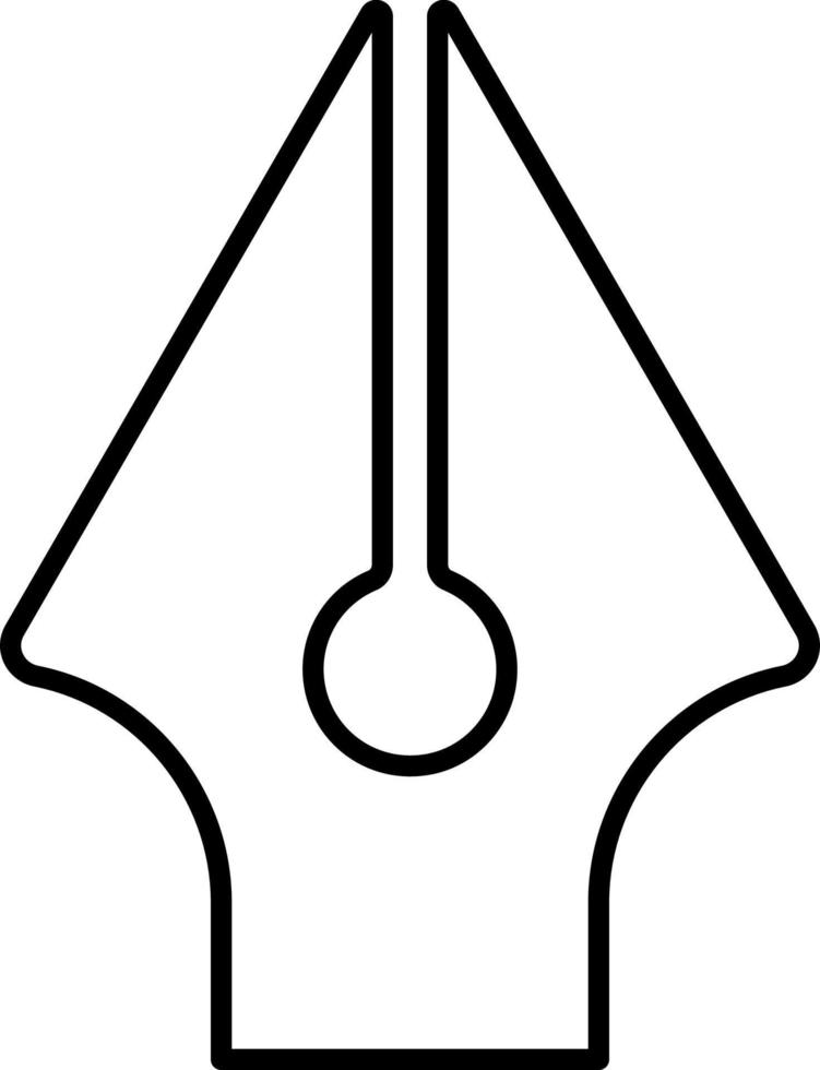 Line vector icon calligraphy, ink pen. Outline vector icon on white background