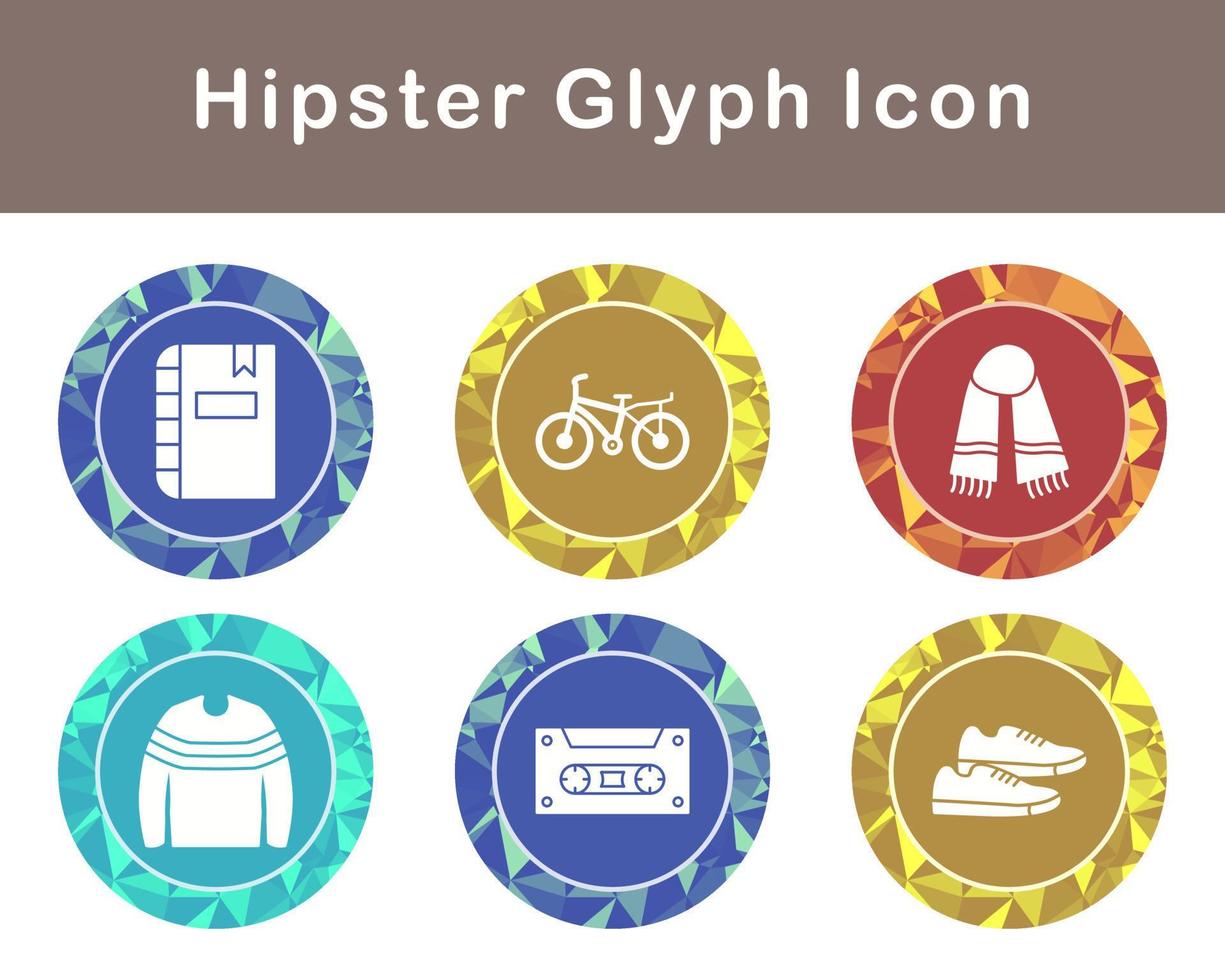 hipster vector icono conjunto