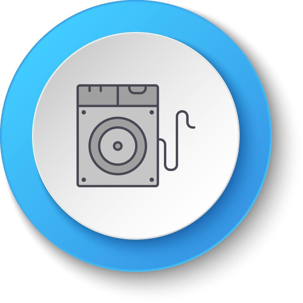 redondo botón para web icono. disco, conducir. botón bandera redondo, Insignia interfaz para solicitud ilustración en blanco antecedentes vector