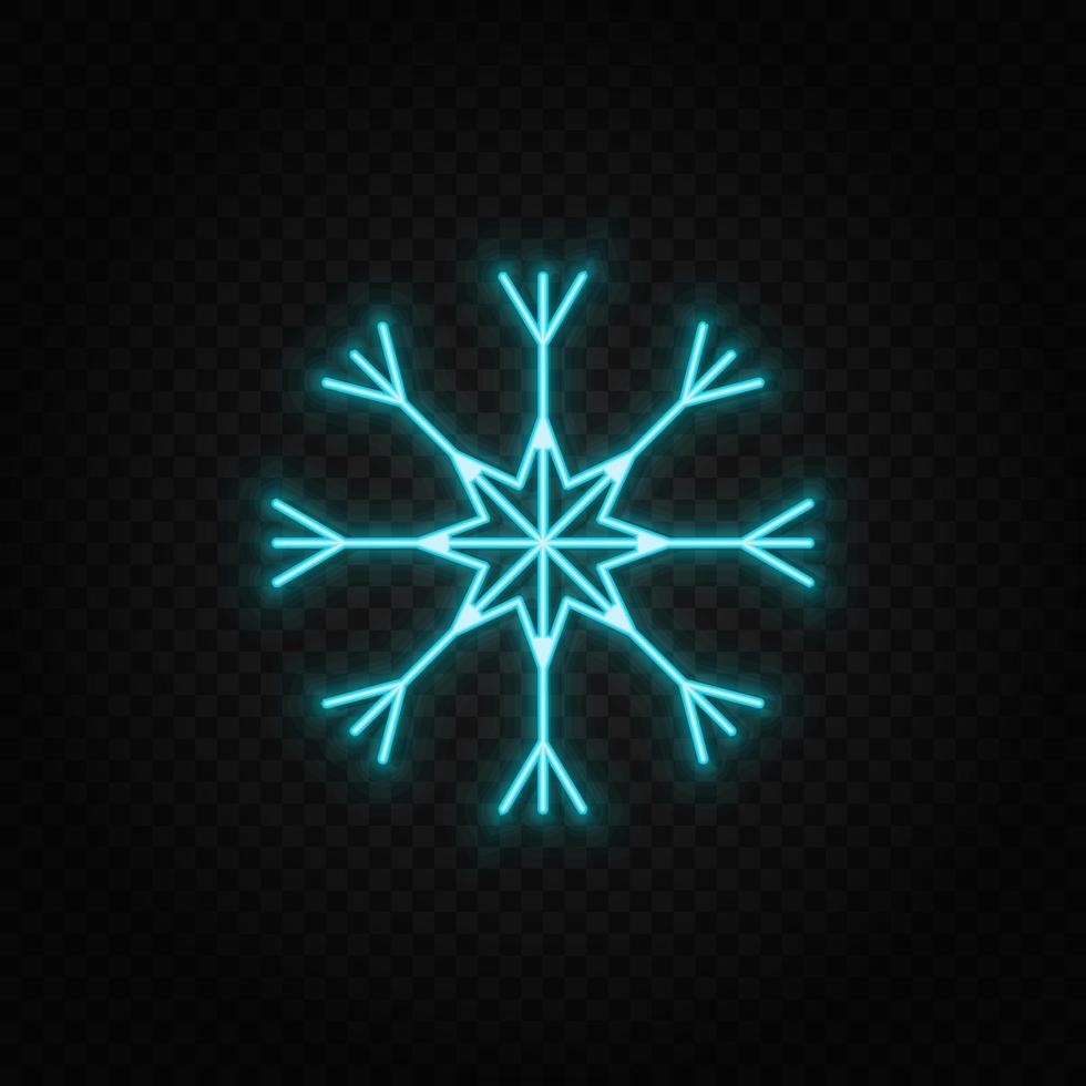 Christmas, snow neon icon. Blue and yellow neon vector icon. Transparent background