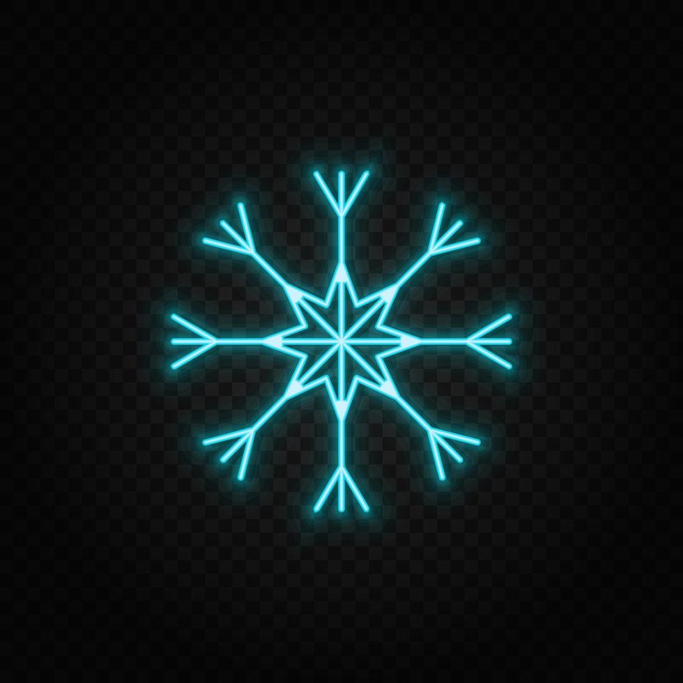 Christmas, snow neon icon. Blue and yellow neon vector icon. Transparent background