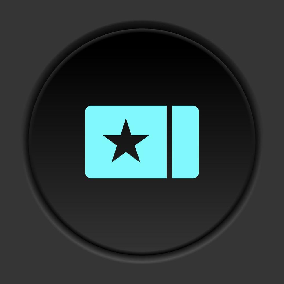 Round button icon, Add, box. Button banner round, badge interface for application illustration on dark background vector