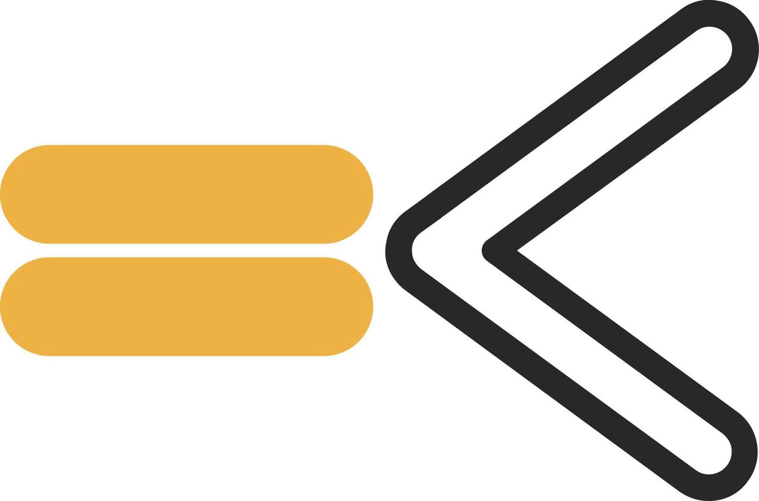 Less Than Equal Vector Icon Design