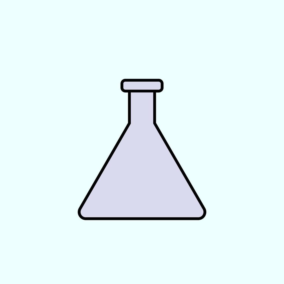químico matraz color vector icono, vector ilustración en oscuro antecedentes