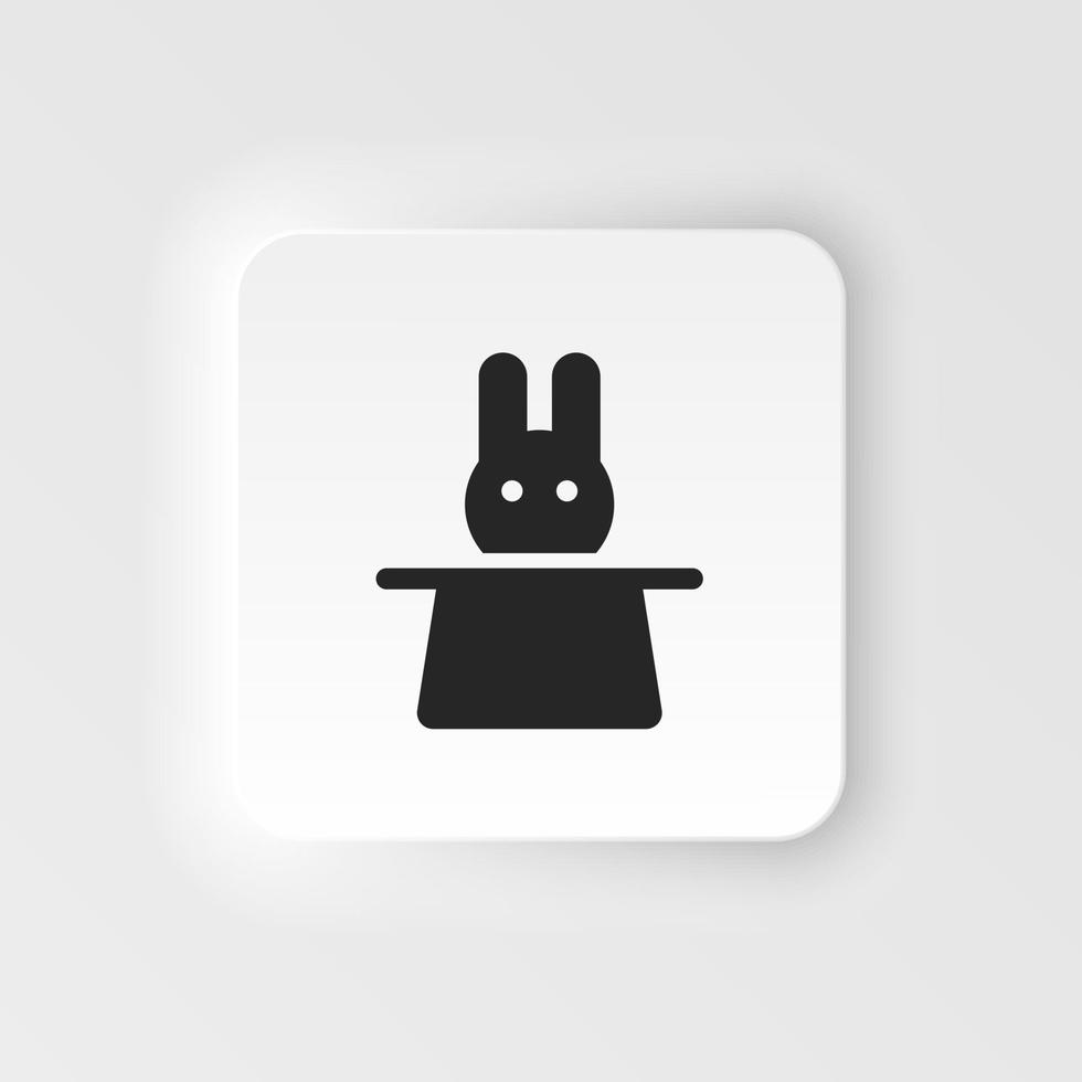 Hat, rabbit neumorphic style vector icon. Simple element illustration from UI concept. Hat, rabbit neumorphic style vector icon. Finance concept vector illustration. .