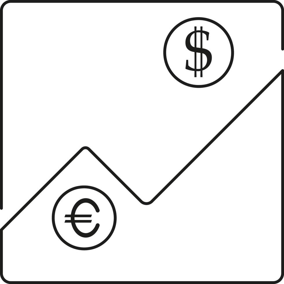 línea vector icono negocio, moneda intercambio. contorno vector icono en blanco antecedentes