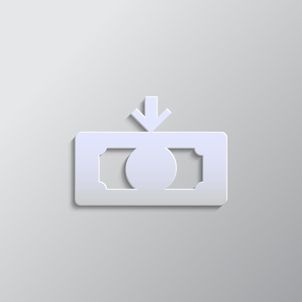 Grey color vector background- Paper style vector icon, cash, finance, money paper style, icon