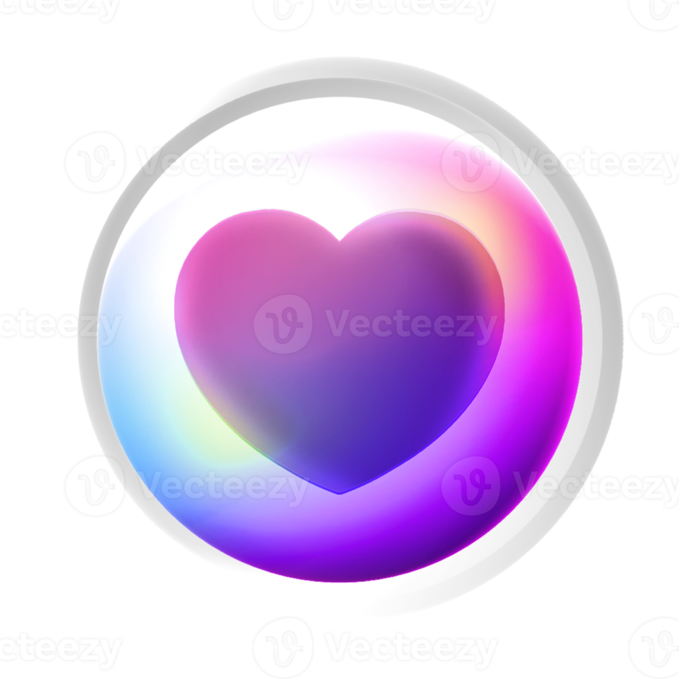 Heart or like symbol colorful game button png