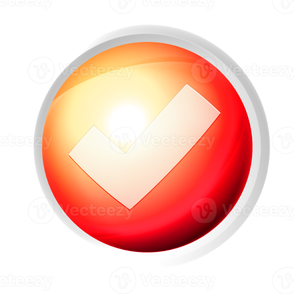 Check mark or correct colorful game button png