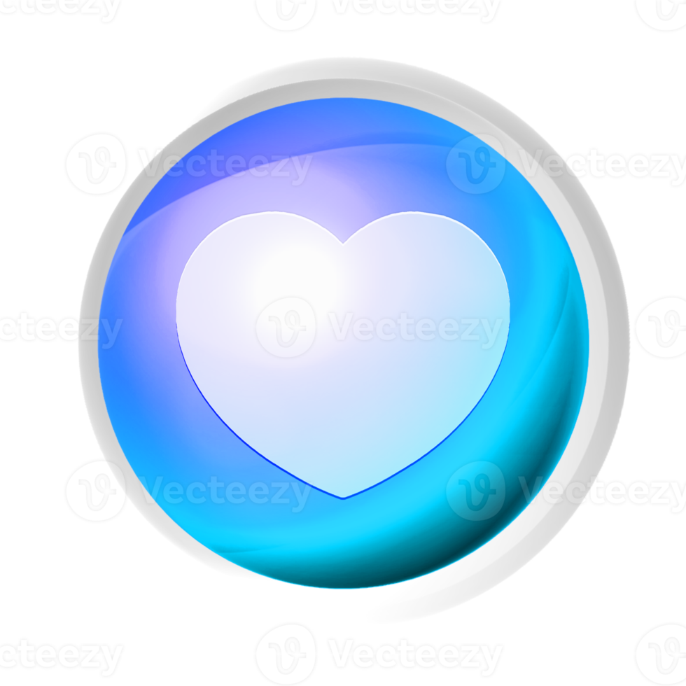 Heart or like symbol colorful game button png